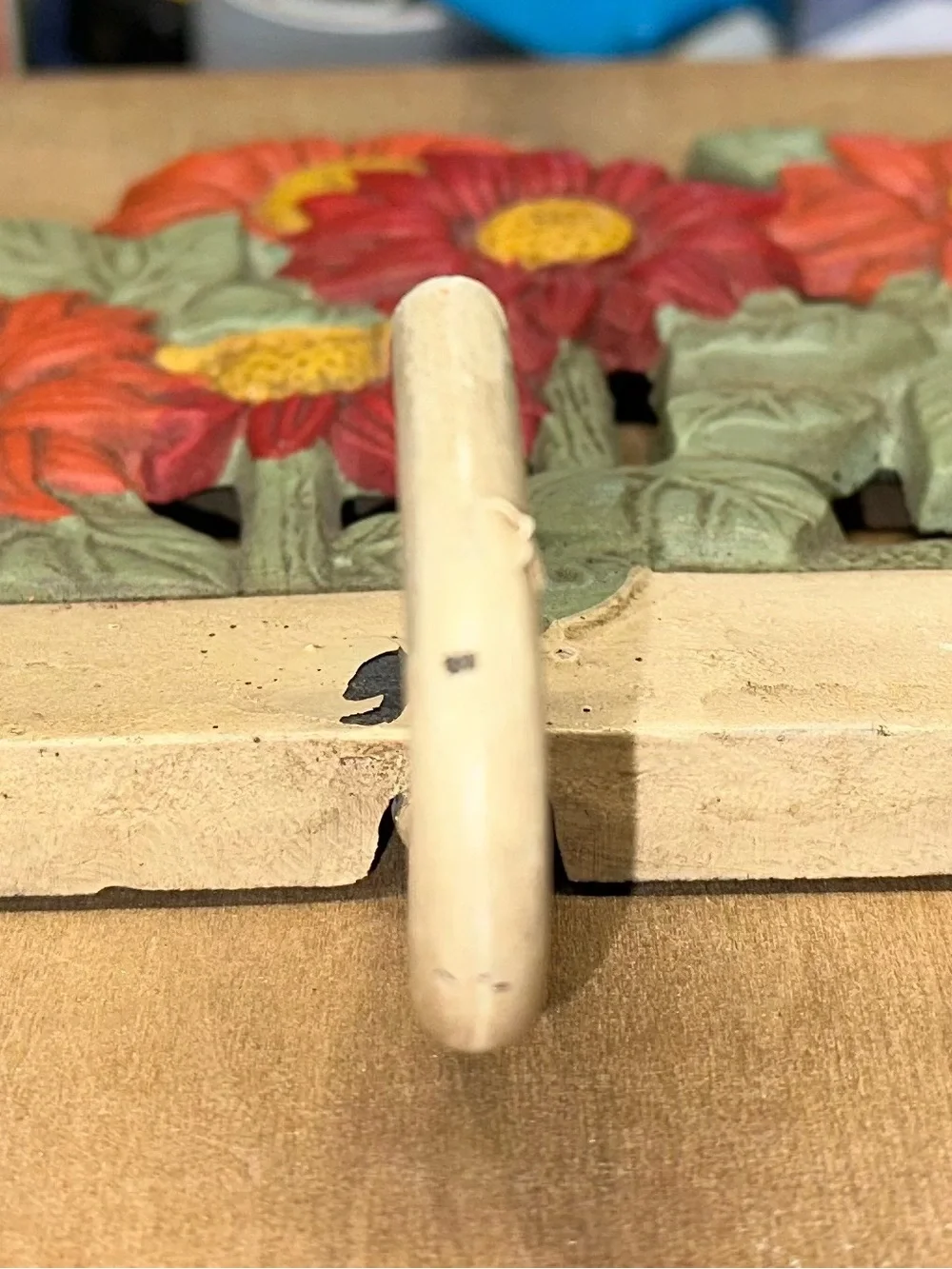 Vintage Cast Iron Sunflower 3 Hook Wall Mount Coat Hat Rack
